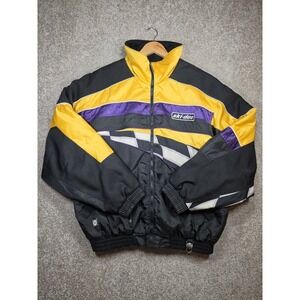 Vintage Ski-Doo Bombardier Sno Gear Snowmobile Jacket XL Yellow Purple Black